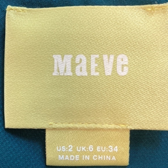 Maeve Anthropologie Dark Emerald Green 100% silk One-Shoulder Ruffle Blouse - Picture 5 of 7